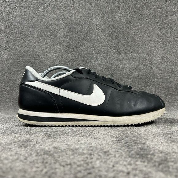 Nike Classic Cortez Basic 316418-012 Mens Size 12 Black Leather Athletic Shoes